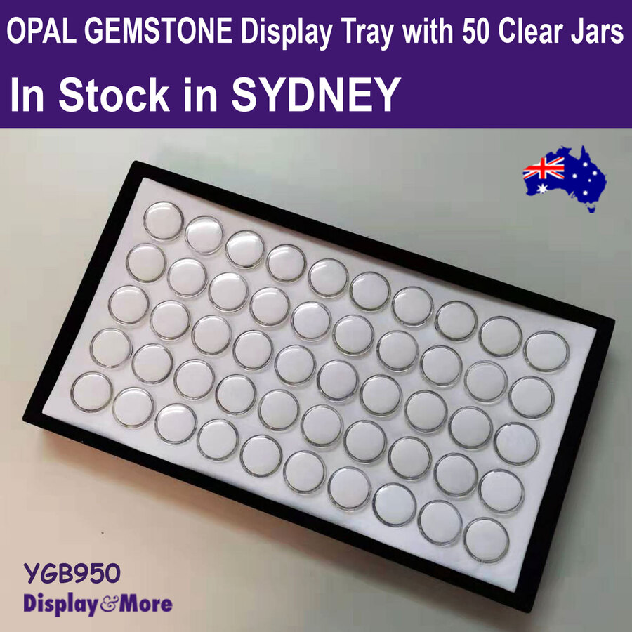 Gemstone Opal Storage Display Tray50 Gem Jars RELIABLE