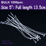 1000 Beaded Barb Loop Ties Clear - Size 5"