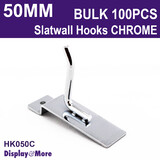 SLATWALL Hooks Steel | HEAVY DUTY | 100PCS Chrome | 50mm