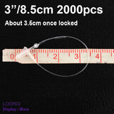 2000 Clear Loop LOCK Pin Tie for Retail Tag | 3" / 8.5cm