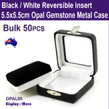 OPAL Box GEMSTONE Display Case Black White | 50pcs | 5.5 x 5.5cm