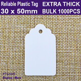 PLASTIC Tag Price LABEL | BULK 1000pcs | 30 x 50mm Tag