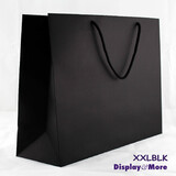 50 Paper Gift Bags | BLACK | 350H x 450W + 140G(mm)