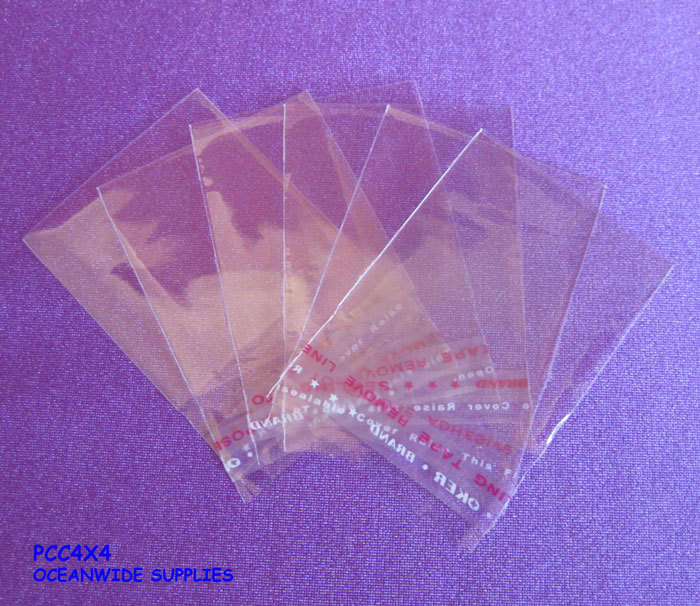 Cellophane Adhesive Bag Crystal Clear 2000pcs BULK 4 x 4cm