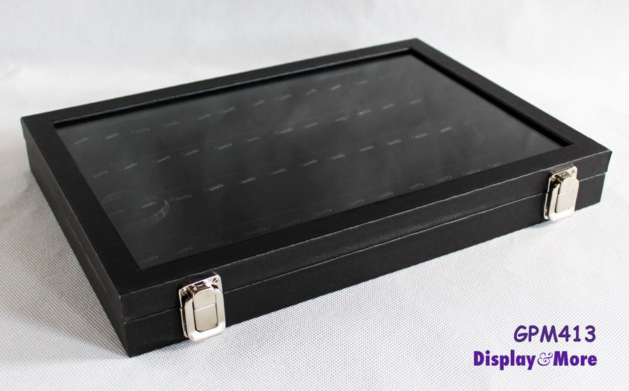 Jewellery Pendant Display Storage Case 4 Levels Glass Lid 29 60