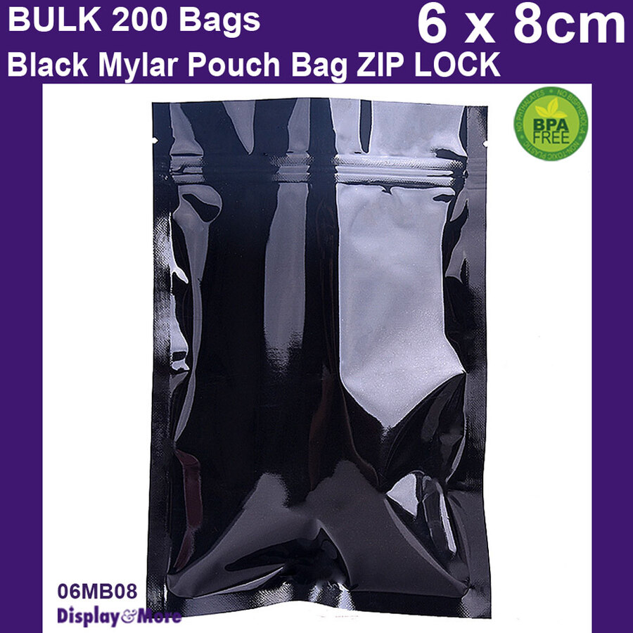 MYLAR Bag Zip Lock | FOOD Ziplock Pouch BLACK | 200pcs Wholesale | AUSSIE Seller - Picture 6 of 45