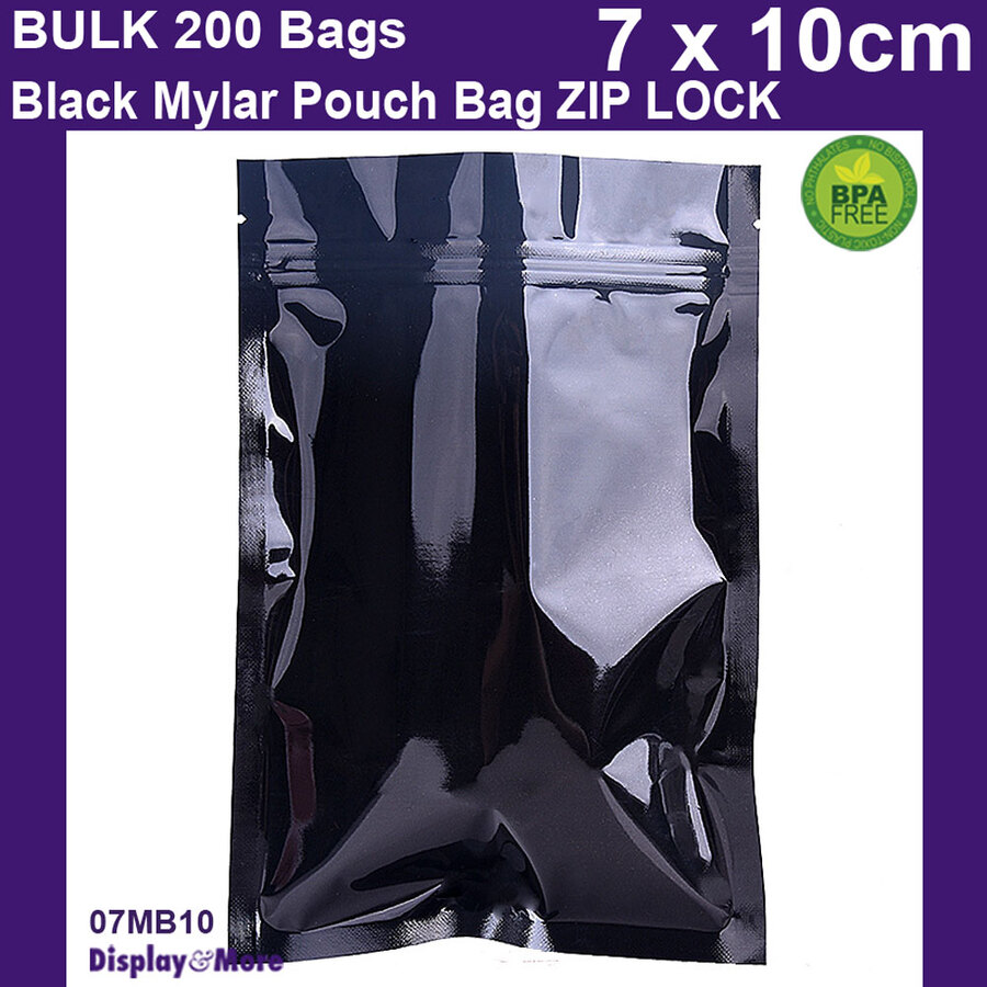 MYLAR Bag Zip Lock | FOOD Ziplock Pouch BLACK | 200pcs Wholesale | AUSSIE Seller - Picture 11 of 45
