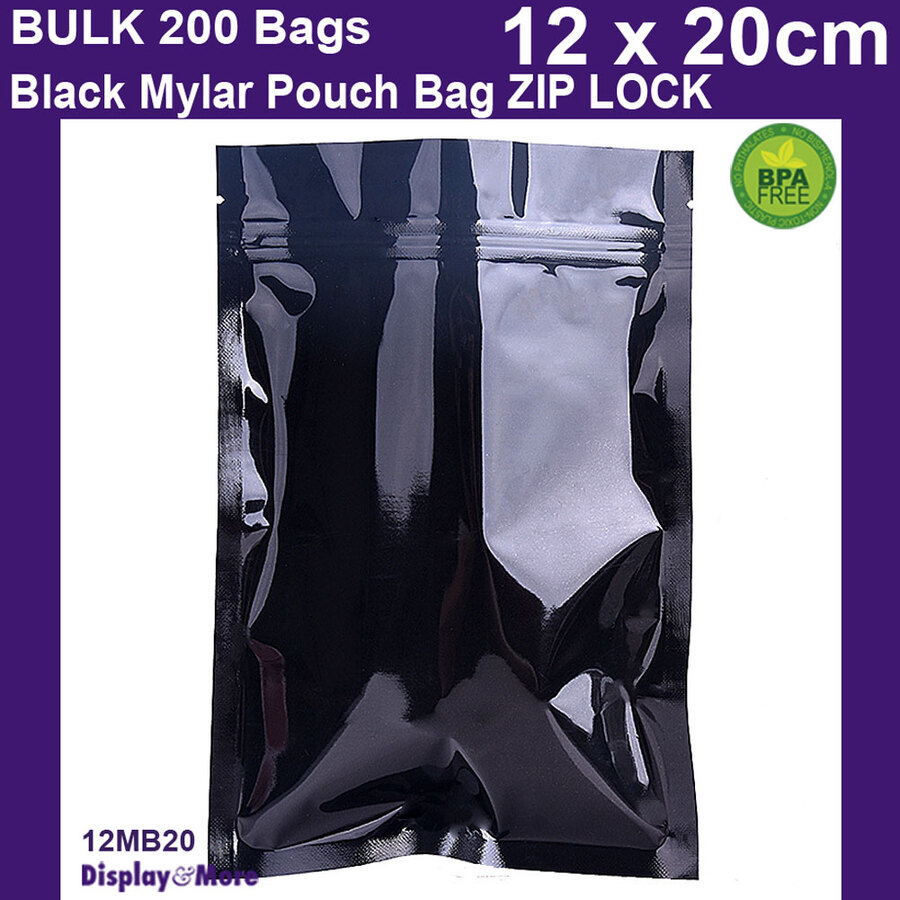 MYLAR Bag Zip Lock | FOOD Ziplock Pouch BLACK | 200pcs Wholesale | AUSSIE Seller - Picture 26 of 45