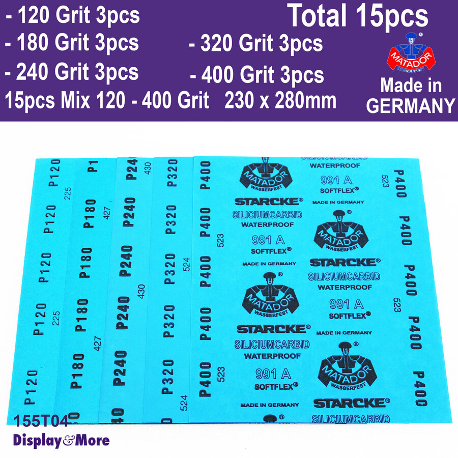 Sandpaper Waterproof WET Dry | GENUINE German STARCKE 120 to 7000 Grit | SYDNEY - Picture 10 of 198