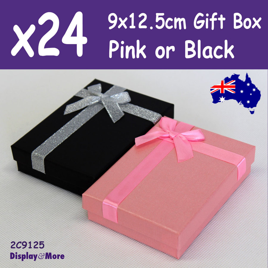 Necklace Box JEWELLERY Gift Case | 24pcs 9x12.5cm | PINK Black