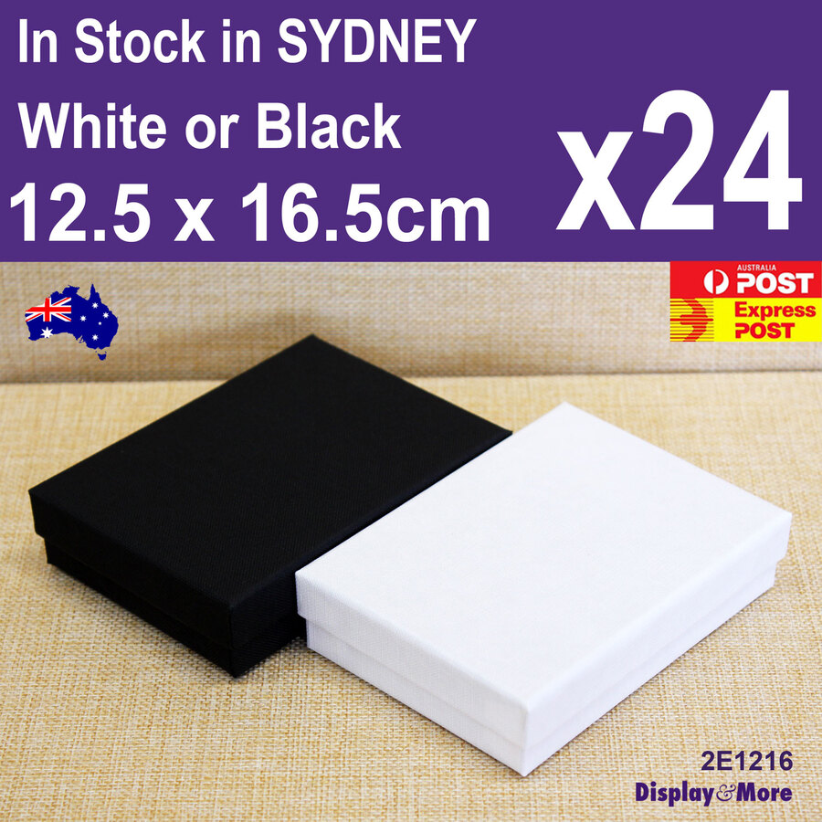 Necklace Gift Box Case | 24pcs 12x16cm | PLAIN White or Black