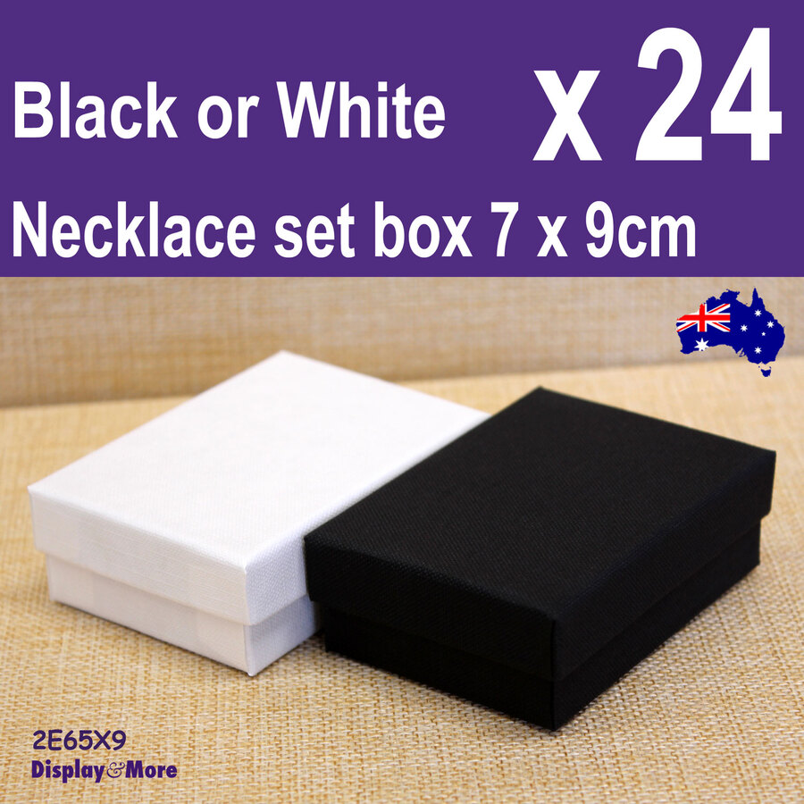Necklace Box JEWELLERY Gift Case | 24pcs SMALL 7x9cm | Plain