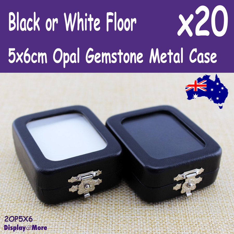 20X Gemstone OPAL Storage Display CaseWhite or Black 5x6cm