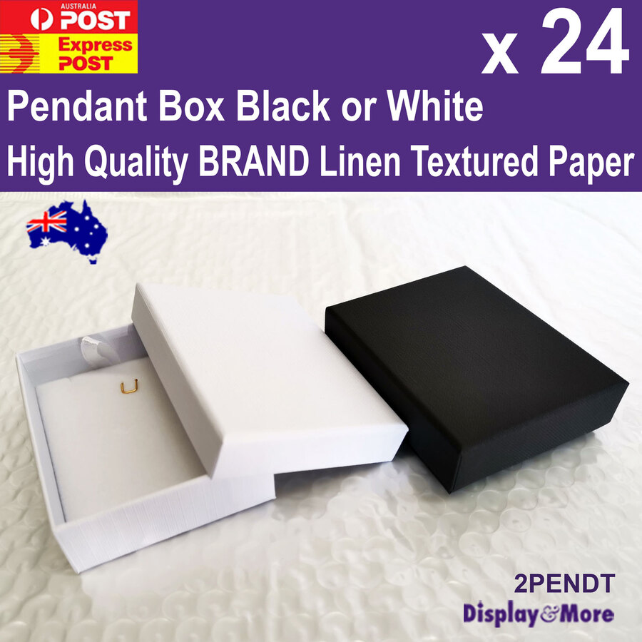 Pendant Box CHAIN Gift Case | 24pcs 7x9cm | PLAIN White Black