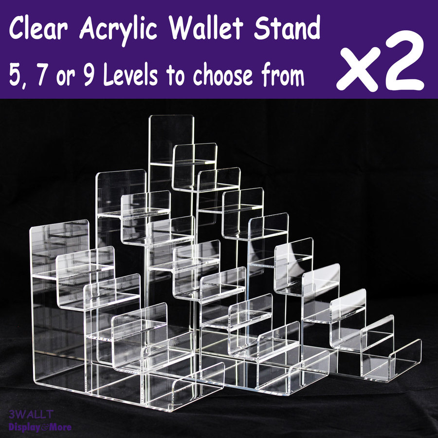 Wallet Holder Stand DISPLAY Rack | 2pcs | ACRYLIC Clear