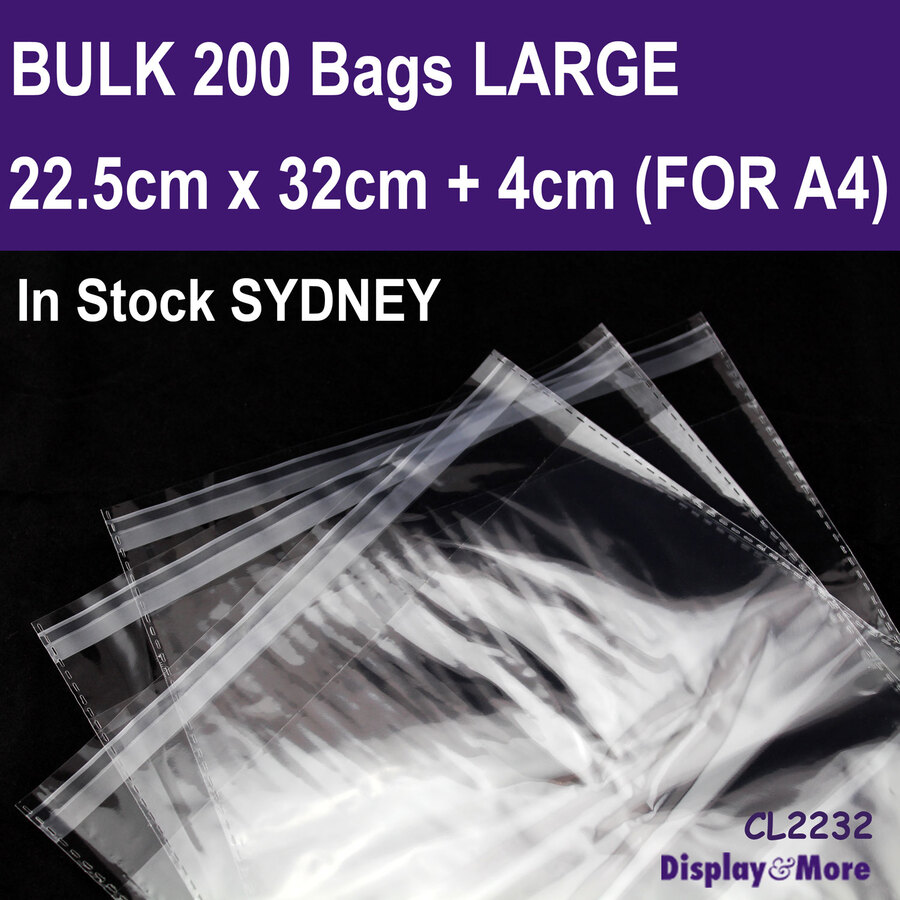 CELLO Bag Cellophane LARGE Resealable | 200pcs | Strong & RELIABLE | AUS Stock - Picture 8 of 56