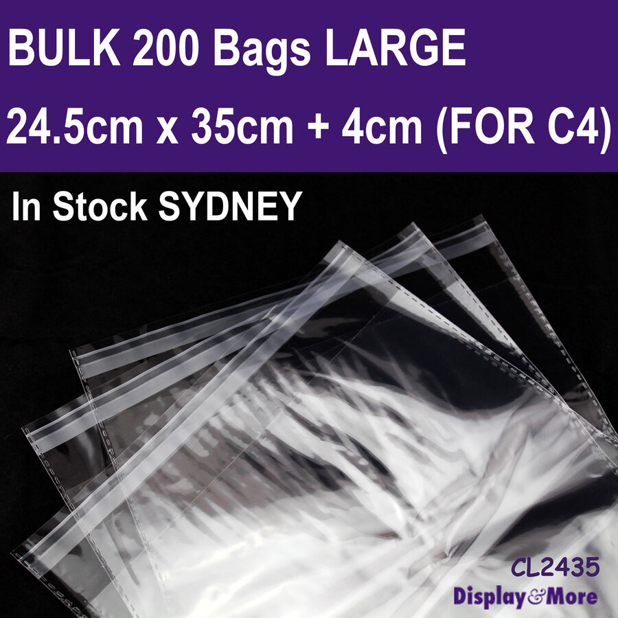 CELLO Bag Cellophane LARGE Resealable | 200pcs | Strong & RELIABLE | AUS Stock - Picture 15 of 56