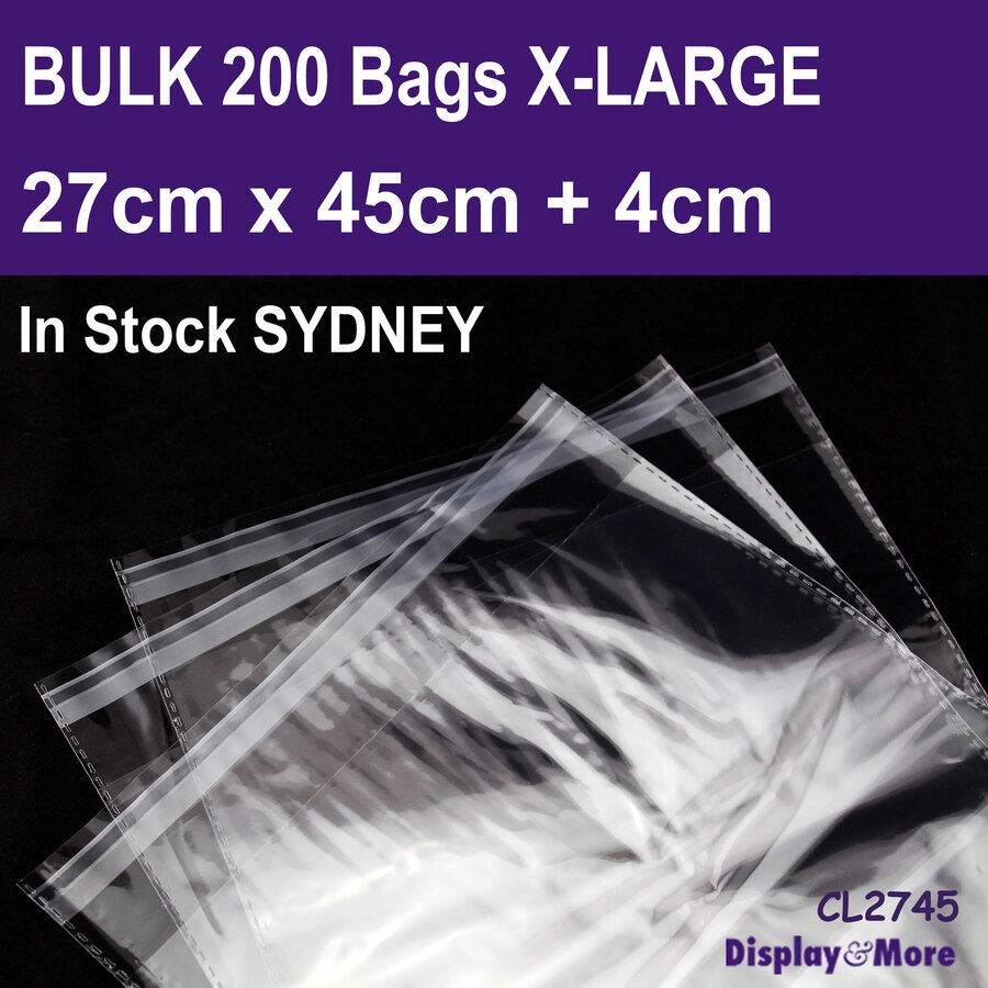 CELLO Bag Cellophane LARGE Resealable | 200pcs | Strong & RELIABLE | AUS Stock - Picture 22 of 56