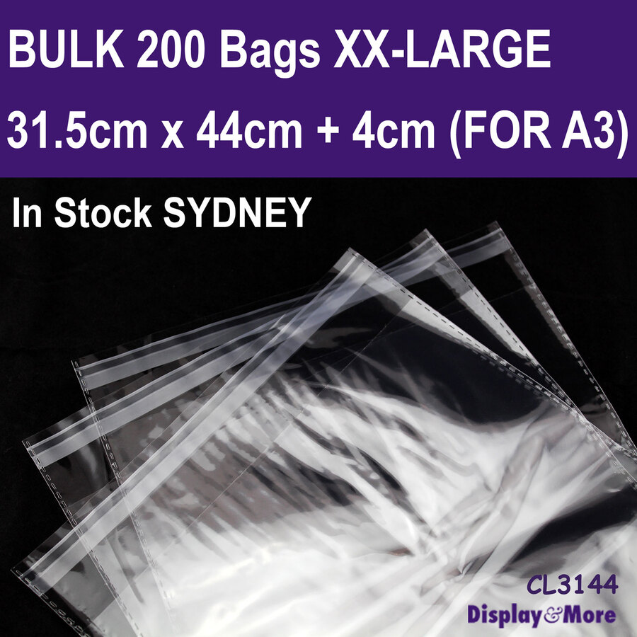 CELLO Bag Cellophane LARGE Resealable | 200pcs | Strong & RELIABLE | AUS Stock - Picture 29 of 56