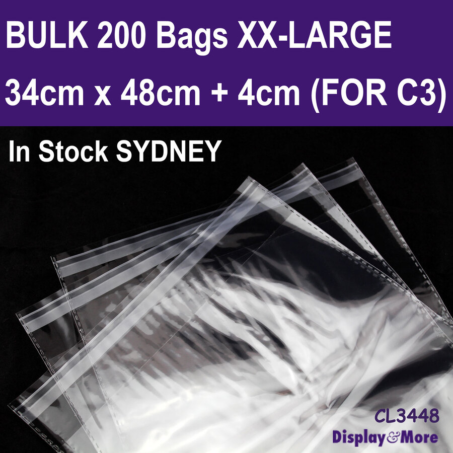 CELLO Bag Cellophane LARGE Resealable | 200pcs | Strong & RELIABLE | AUS Stock - Picture 36 of 56