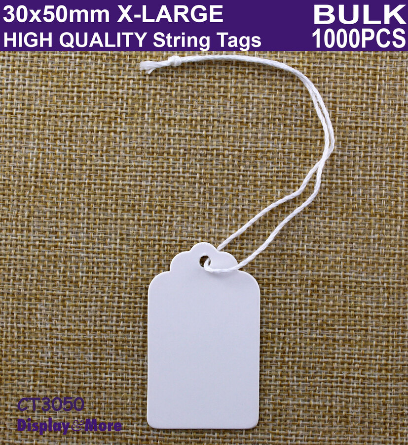 Ticket String Paper Price TAG String Swing TICKET White | BULK 1000pcs | Large ...