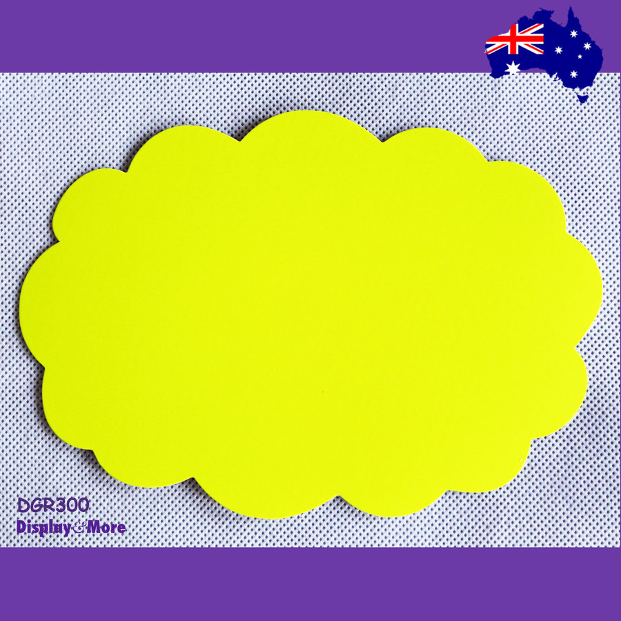 Retail Shop Price SIGN Card | 30pcs 13x19cm | FLURO Yellowish Green-Rounded
