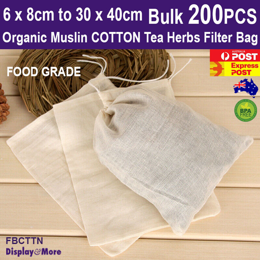 FOOD Bag Cotton MUSLIN Calico Organic Bread HAM Pouch | 100PCS