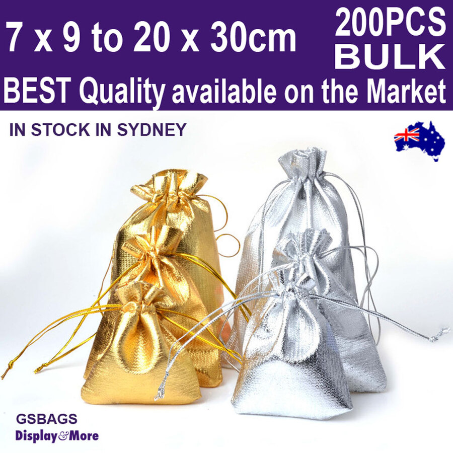Gold Silver POUCH Satin Gift Bag | 200PCS Wholesale | BEST QUALITY