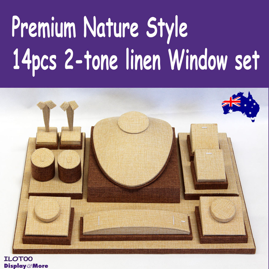 Jewellery Display Window Set PREMIUM | Classy 2-tone Linen