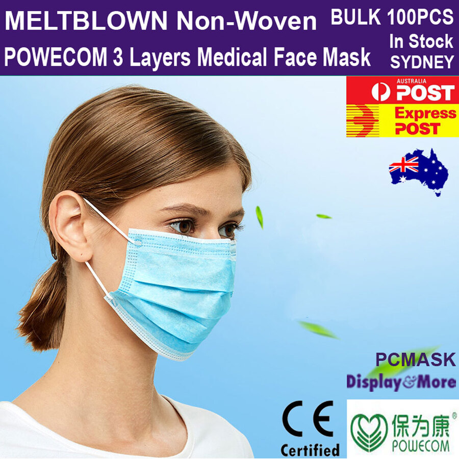 POWECOM Face Mask Respirator | MELT BLOWING Non Woven | 100PCS | CE Certified | REDUCE TO CLEAR