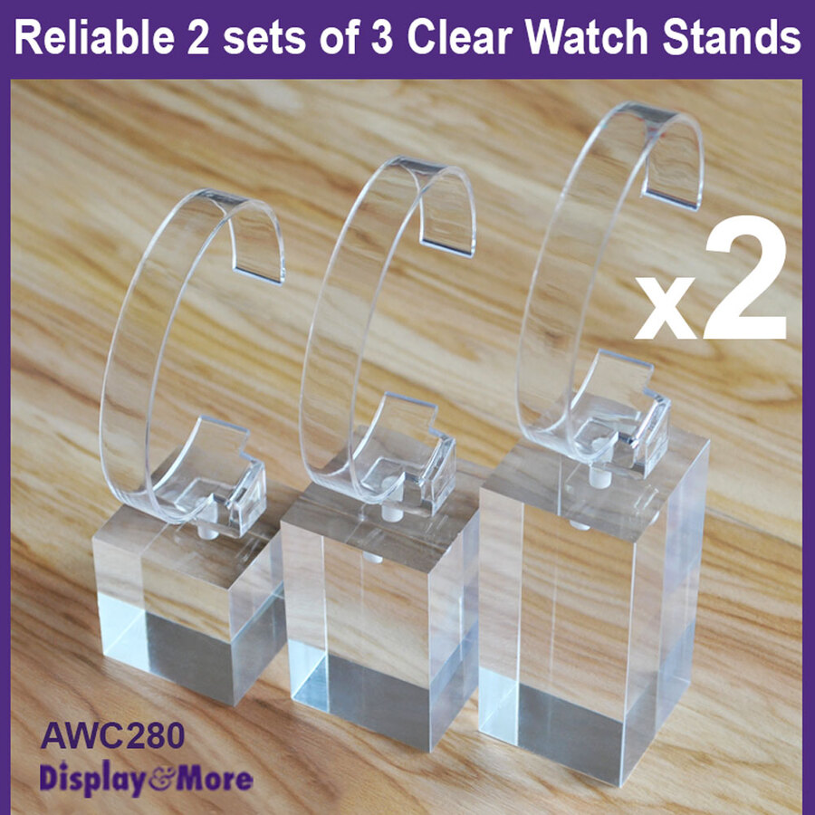 WATCH Stand Display Holder | 6pcs | Clear ACRYLIC