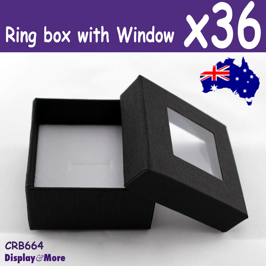 RING Box Jewellery Gift Case | 36pcs 6x6cm | CLEAR Window
