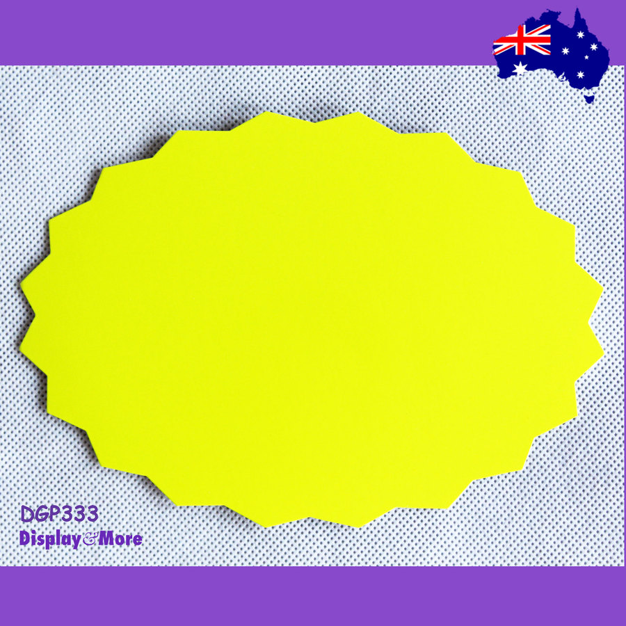 30X Retail Store POP Price sign Card-13x19cm | FLURO Yellowish Green-Pointed