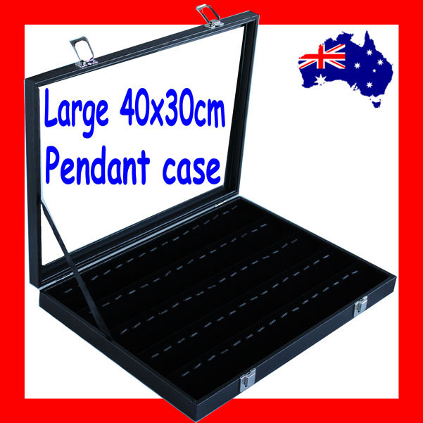 Pendant Display Storage Case Large 40x30cm Glass Lid