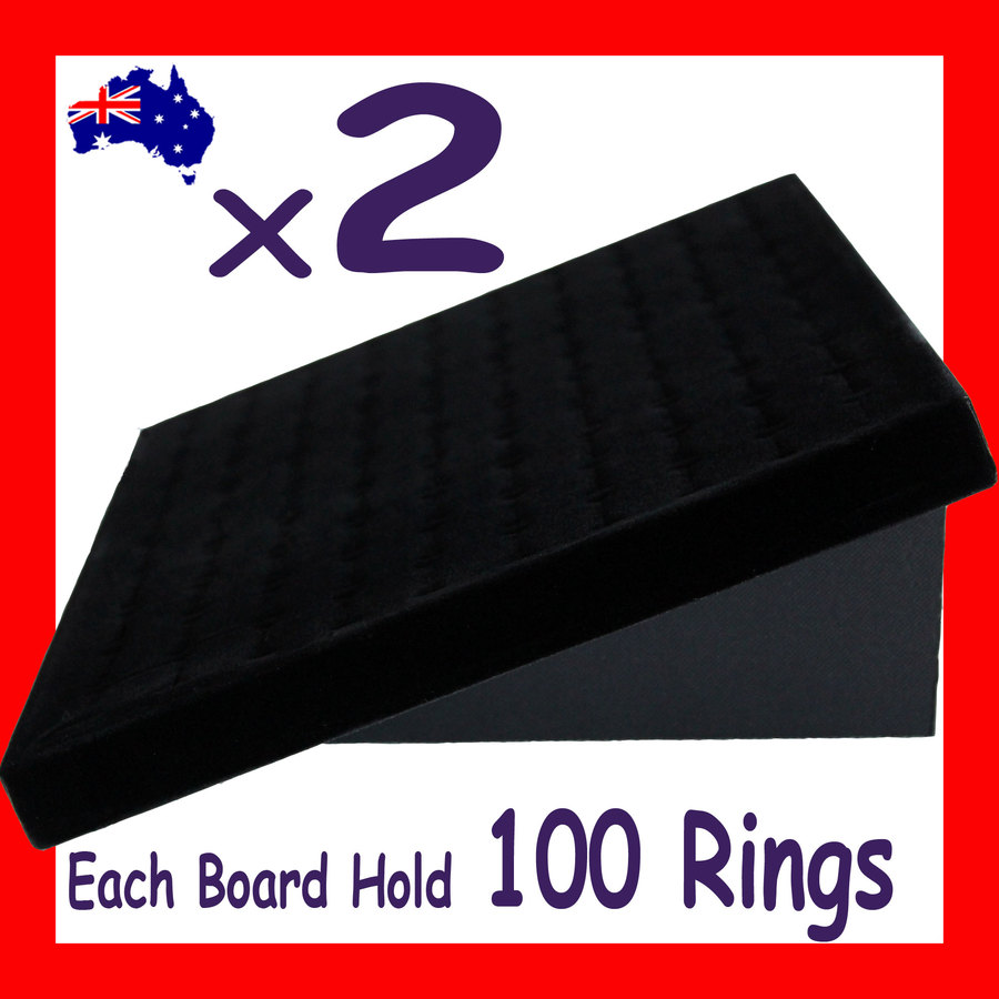 RING Tray Holder Stand | 2pcs | Black Velvet | UPRIGHT Foldable