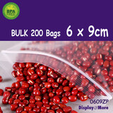 200 Clear Zip Lock Bags | Food Grade | 6 x 9cm