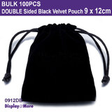 Black Velvet Pouch Bag | 100PCS | Premium DOUBLE Sided | 9 x 12cm