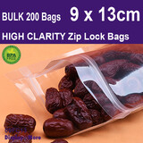 Zip Lock Bag FOOD GRADE | 200pcs | HIGH Clarity | 9 x 13cm