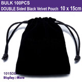 Black Velvet Pouch Bag | 100PCS | Premium DOUBLE Sided | 10 x 15cm