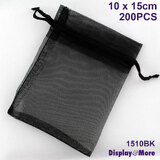 Organza Bag Pouch | BEST QUALITY | 200pcs 10 x 15cm | BLACK
