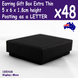 Earring Box PLAIN Black | 48pcs THIN 5x6x1.8cm | Posting as LETTERS