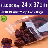 Zip Lock Bag FOOD GRADE | 200pcs | HIGH Clarity | 24 x 37cm
