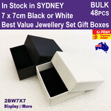 Economy JEWELLERY Gift Box Plain White Black | 7 x 7cm BULK 48pcs