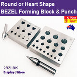 BEZEL Forming Block + Punch | Round or HEART | 17 Degree