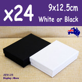Jewellery Box NECKLACE Case | 24pcs 9x12.5cm | PLAIN White Black