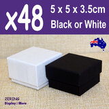 Ring Box JEWELLERY Gift Case | 48pcs 5x5cm | PLAIN Black White