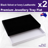 Jewellery Organiser Tray FLAT Floor | 2pcs | Black or Ivory