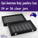 Gemstone OPAL Body Jewellery Case | GLASS Lid | 24/36 Gem Jars