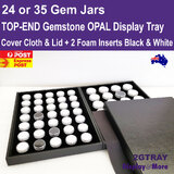 Opal Tray GEMSTONE Display Case | Black & White GEM Jars