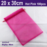 Organza Bag POUCH BEST QUALITY | 100pcs 20x30cm | Hot Pink